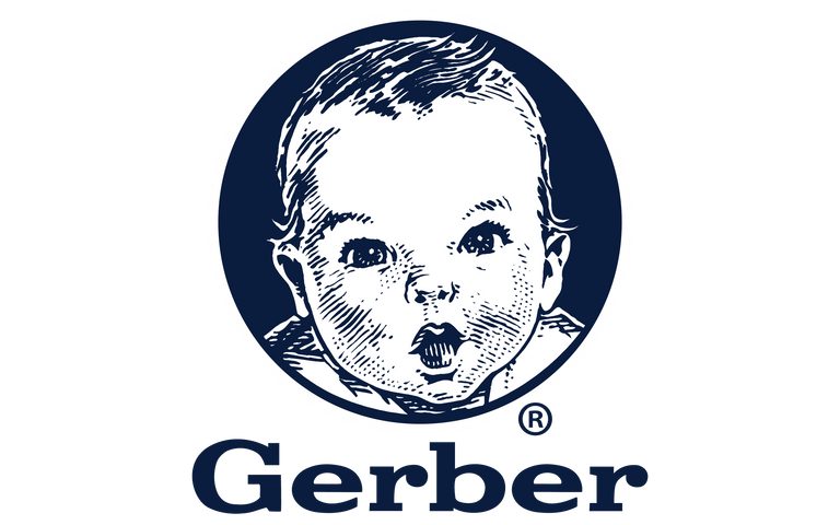 the gerber logo on a white background