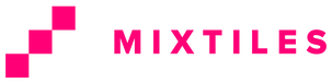 The Mixtiles logo is shown in pink on a white background.